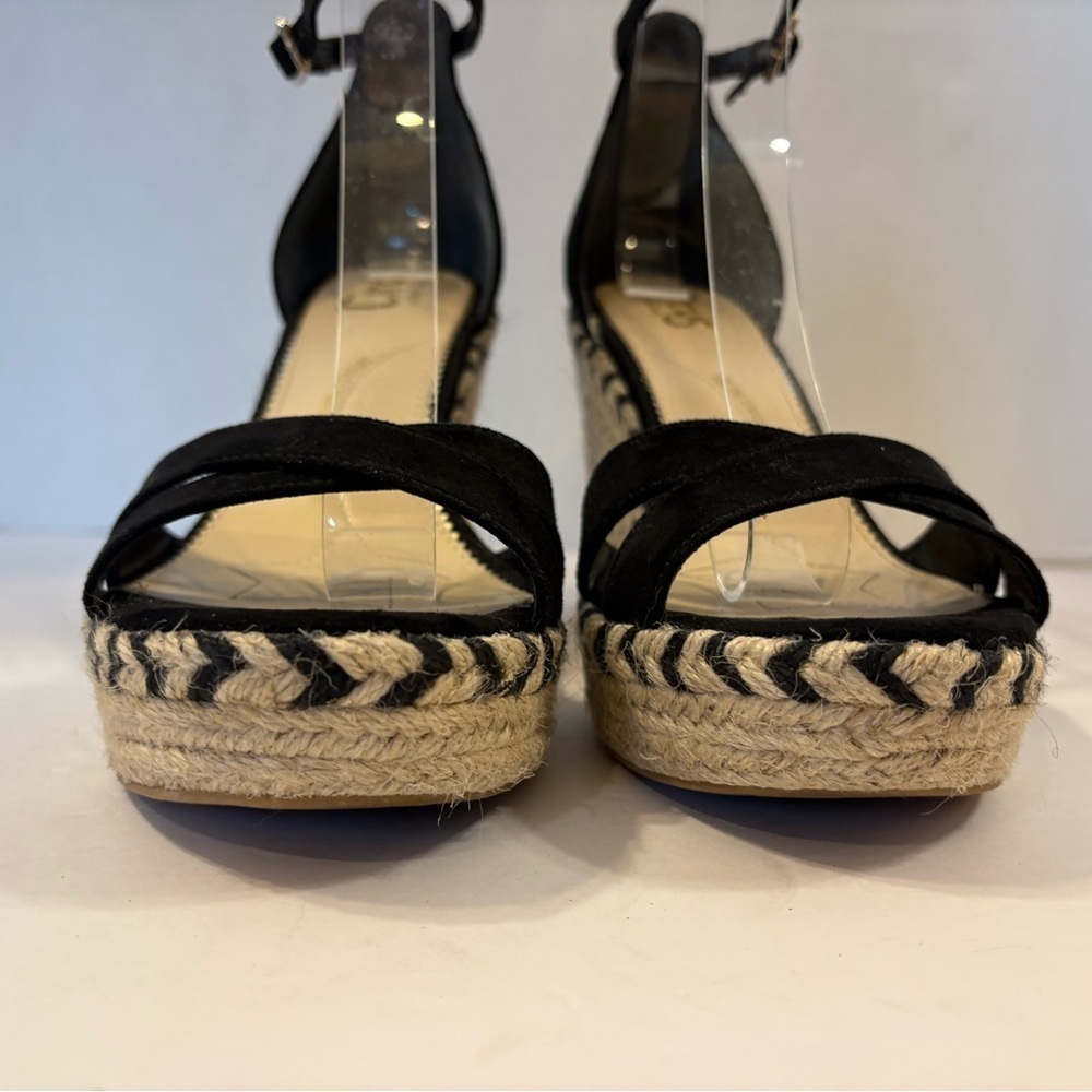 Circus by Sam Edelman Renee black open toe wedge heel sandals size 7M - Picture 6 of 11